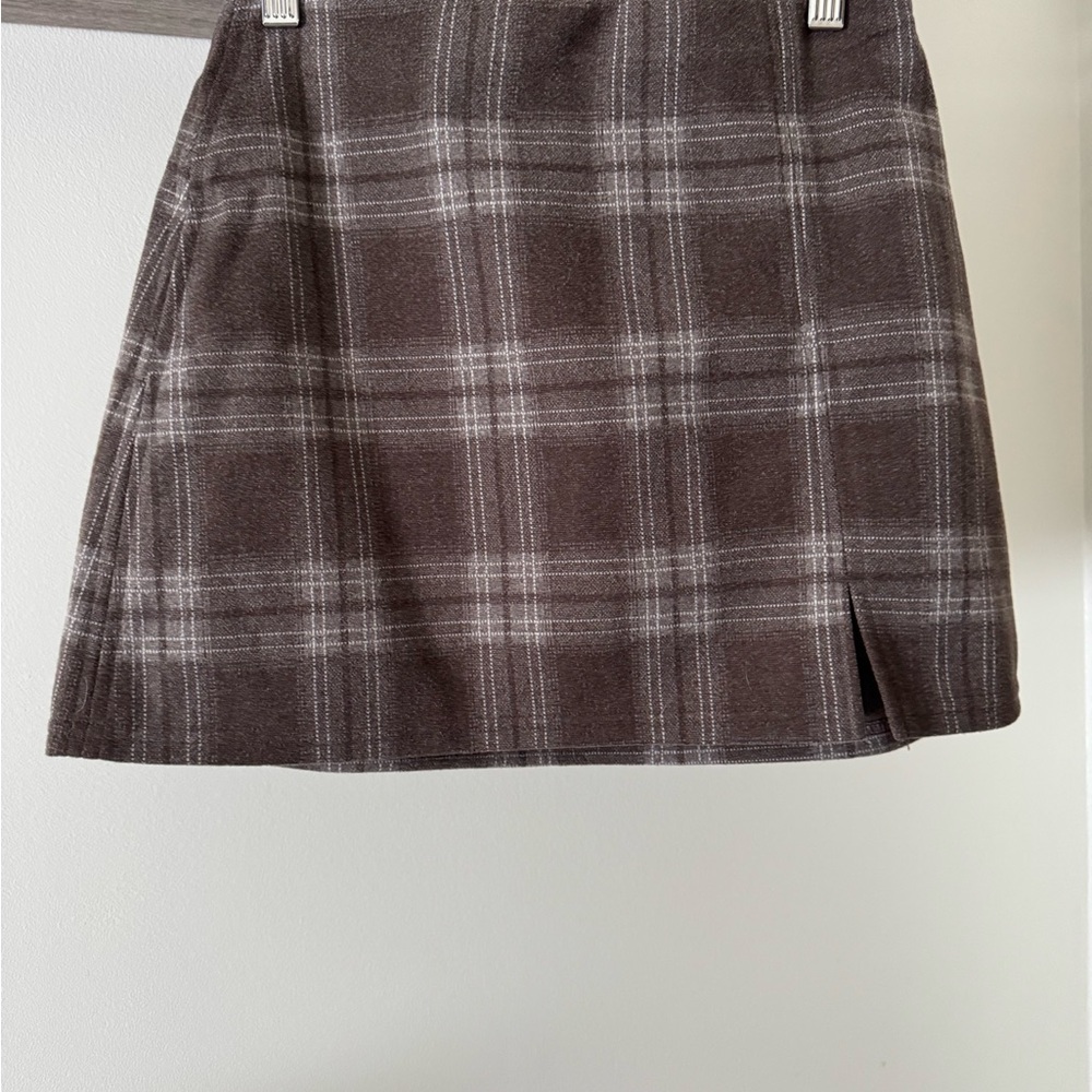SO Brown Plaid Mini Skirt